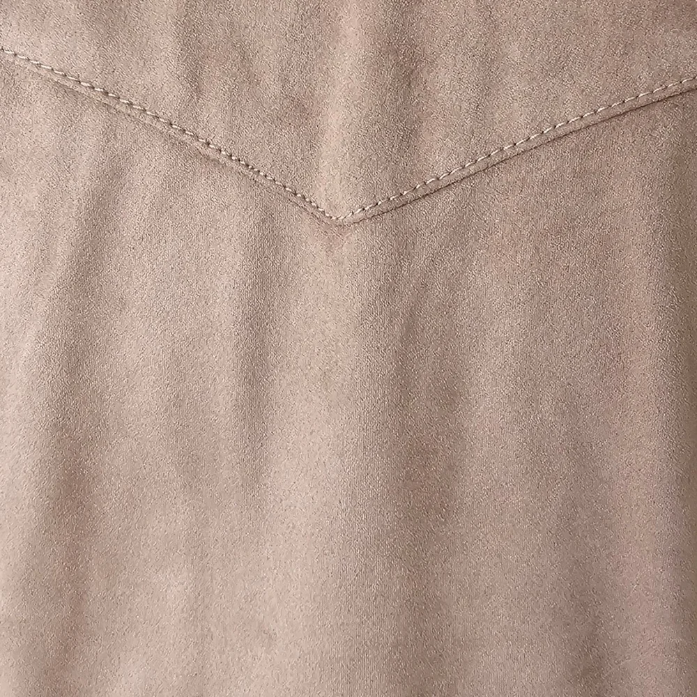 Guess Women's Mauve Pink Faux Suede Button-Up Shirt Sz M - Picture 6 of 12